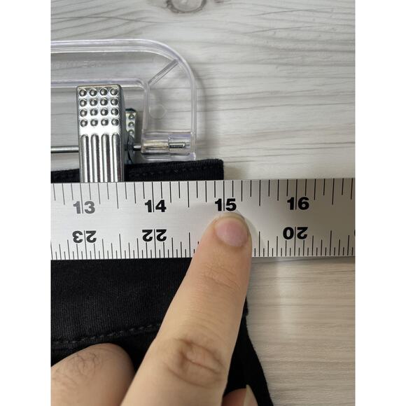 HT Denim Jeans Womens 9 Black Hi-Rise Super Skinny O-Ring Strap Triple Button - Picture 4 of 10